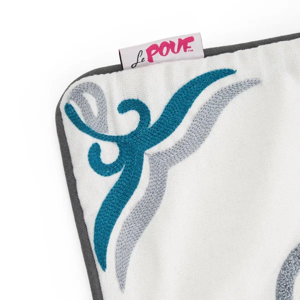 Anneli Modern Fabric Throw Pillow - Blue/Beige by GDFStudio