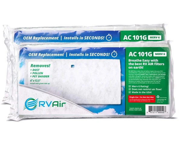RV Air RV AC Filter - 2 Filters AC 101G Air Filters for RV Air Conditioner, Made in USA RV Filter to Replace Standard RV Air Co