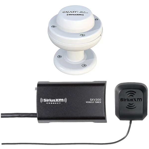 Shakespeare SRA-50 Galaxy SiriusXM Satellite Antenna - and New SiriusXM SXV300v1 Satellite Radio Connect Vehicle Tuner Kit for Sa