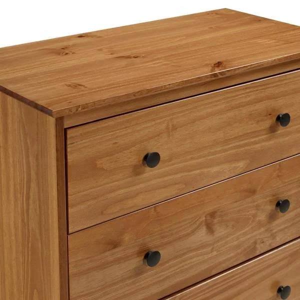Classic Mid Century Modern 4-Drawer Caramel Solid Wood Dresser