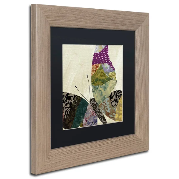 Trademark Fine Art &Butterfly Brocade I& by Color Bakery Framed Graphic Art - Size: 11x22 H x 11x22 W x 0.5x22 D - Mat Color: Bla