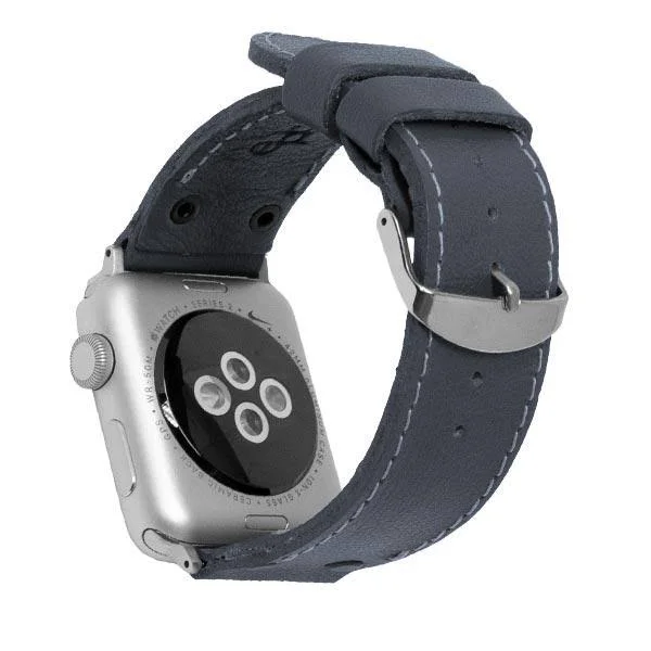 Classic Leather Apple Watch Bands (Navy Blue, 41mm, 40mm, 38mm) by Epic Watch Bands