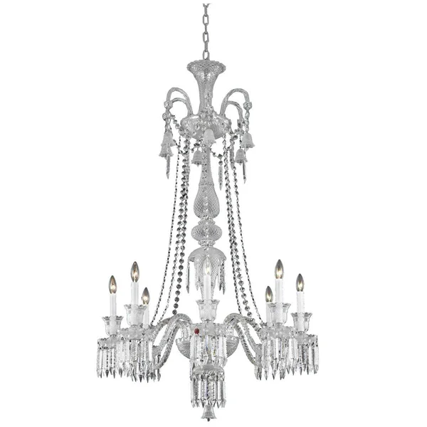 Majestic 8 Light Black Chandelier Jet (Black) Elegant Cut Crystal Elegant Lighting - 8908G53B-JT/EC
