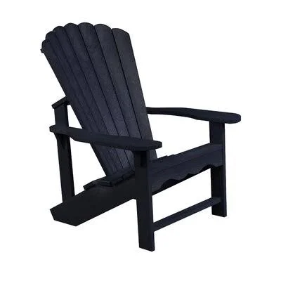 Beachcrest Home Sandiford Plastic Adirondack Chair Color: Onyx