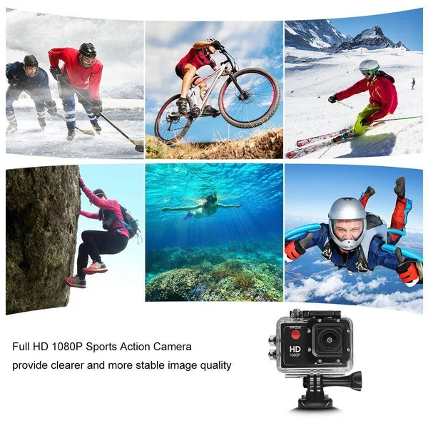 DROGRACE WP200 Sports Action Camera Video Camera Waterproof Digital Cam Car Dash