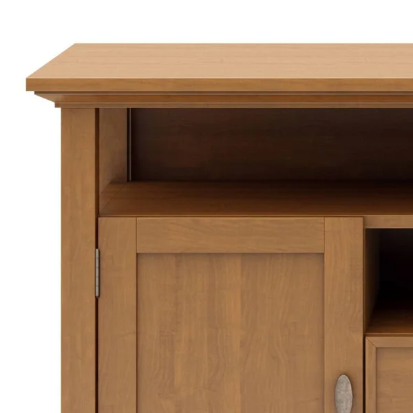 Simpli Home Redmond Tall TV Media Stand, Light Golden Brown