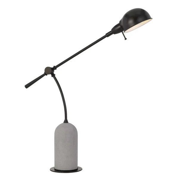 38x22 Metal Johnstone Arm Desk Lamp with Cement Base Black - Cal Lighting