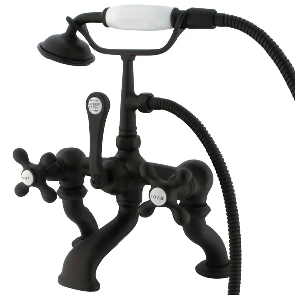 Kingston Brass CC415T5 Vintage 7x22 Deck Mount Tub Filler with Hand Shower, Oil Rubbed Bronze