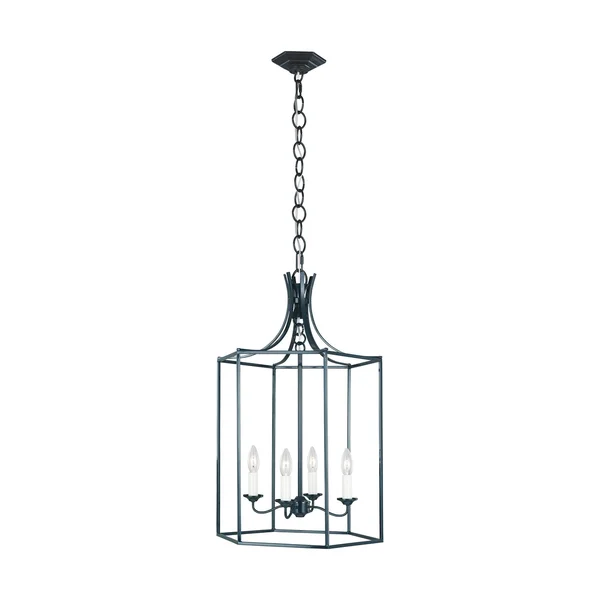 Generation Lighting - AC1014DBL - Four Light Pendant - Bantry House - Dutch Blue