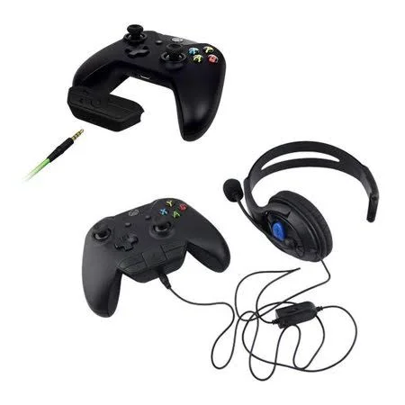 Oakes Black Stereo Headset Adapter Headset Audio Adapter Headphone Converter for Microsoft