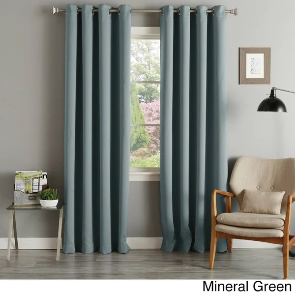 Aurora Home Silvertone Grommet Thermal Insulated Blackout Curtain Panel Pair - Clay - 52x22W x 63x22L