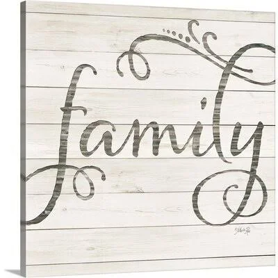 Simple Words Family by Marla Rae - Textual Art Print on Canvas Gracie Oaks Format: Wrapped Canvas - Size: 24x22 H x 24x22 W x 1.2