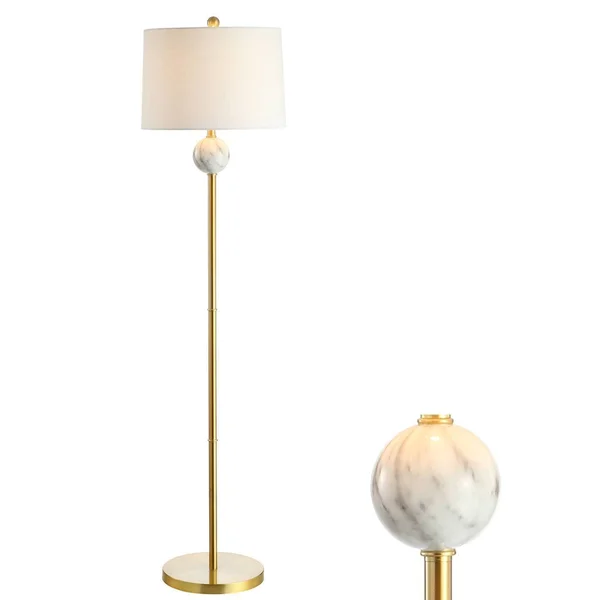 60x22 Metal/Resin Vaughn Modern Floor Lamp (Includes LED Light Bulb) Gold - Jonathan Y