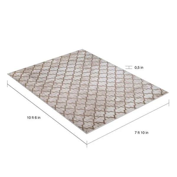 Admire Home Living Plaza Modern Contemporary Geometric Pattern Area Rug - Grey 2&2x22 x 7&7x22 Runner