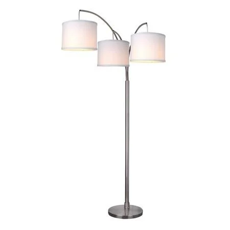 78 in. Height 3-Arc Floor Lamp - Brushed Nickel Finish, Size: 80 in
