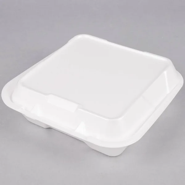 Genpak Foam Hinged Container - 3-compartment, White, 100 Containers (GNPSN203)