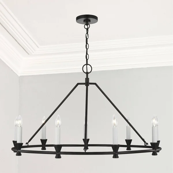Lux Interiors Nine Light Chandelier Abby Series Aged Iron - Exact Size