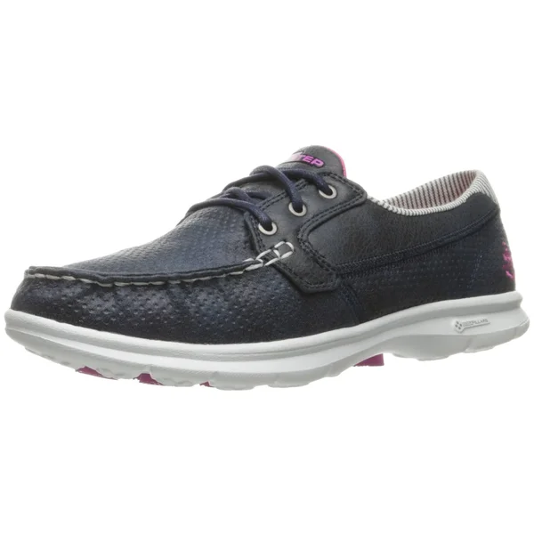 Skechers Women's Go Step Shore Boat Shoe, Size: 5.5 M, Blue/White