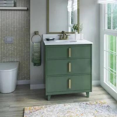Annalise 30” Single Bathroom Vanity Set Mistana Base Finish: Kale Green