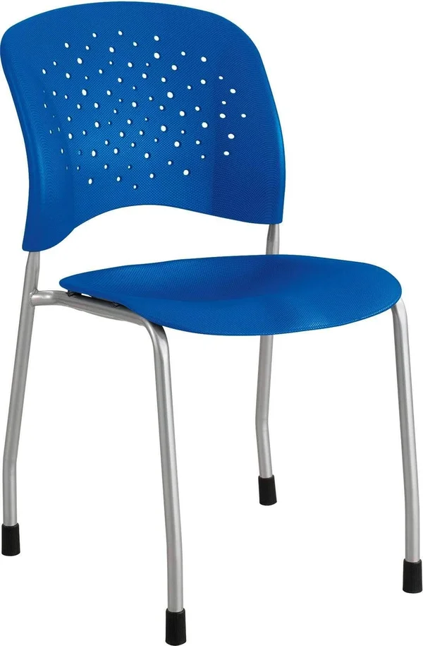 Safco Reve Guest Chair Straight Leg Round Back (Qty. 2) Blue