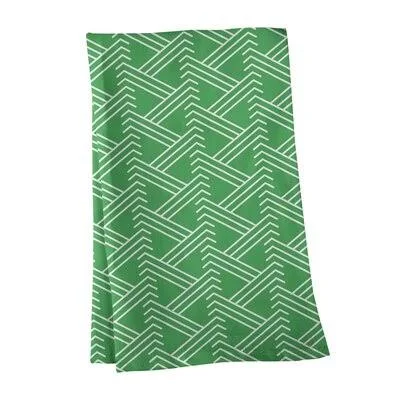 Classic Zig Zag Tea Towel Brayden Studio Color: White/Light Green - Material: Cotton Twill