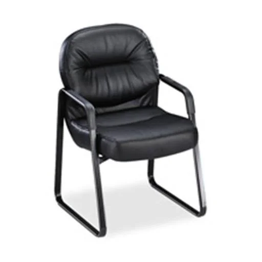 Sled Base Guest Chair- 23-.25in.x27-.75in.x36in.- Leather- Black