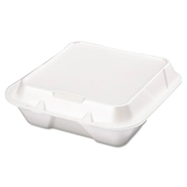Genpak Foam Hinged Container - 3-compartment, White, 100 Containers (GNPSN203)