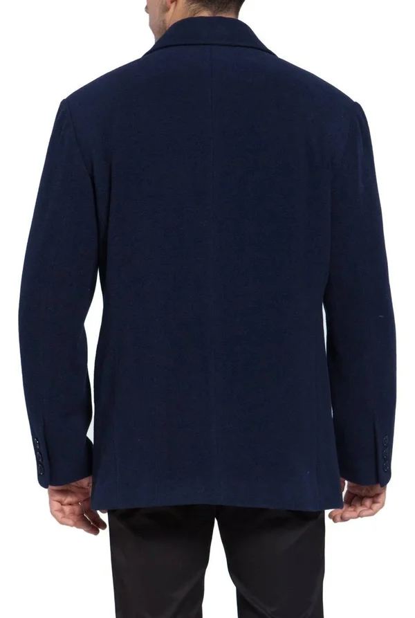 BGSD Men's Mark Classic Wool Blend Pea Coat XL - Navy