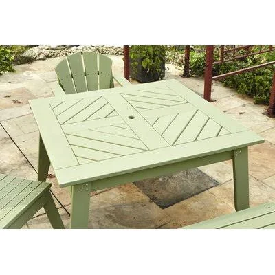 Boganville Wood Dining Table Latitude Run Table Top Size: 29.5x22 H x 43x22 L x 48x22 W - Color: Flamingo (Distressed)
