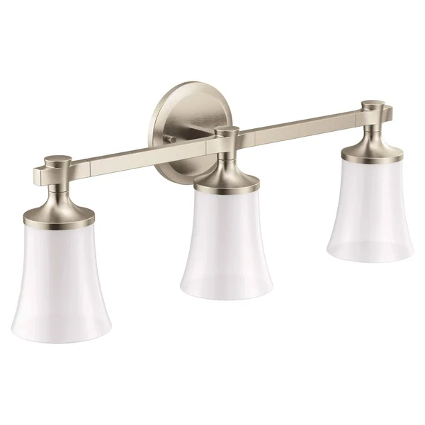 Moen YB0363BN Flara Three Globe Bath Light Brushed Nickel Finish