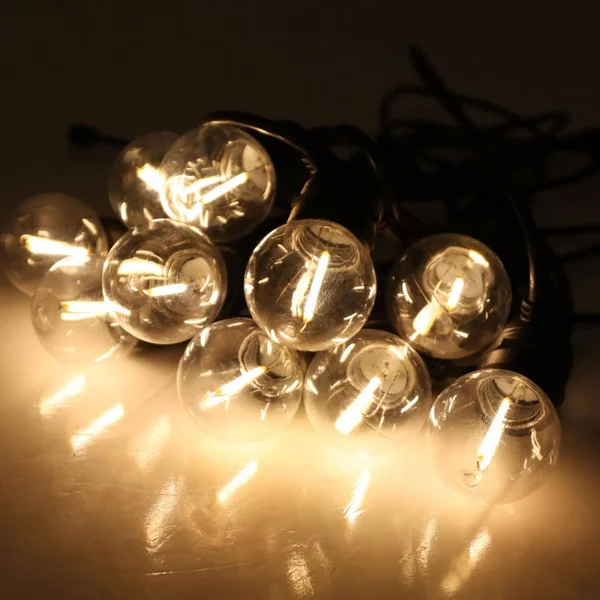 Jingle Jollys 50m LED Festoon String Lights 50 Bulbs Kits Wedding Party Christmas G45