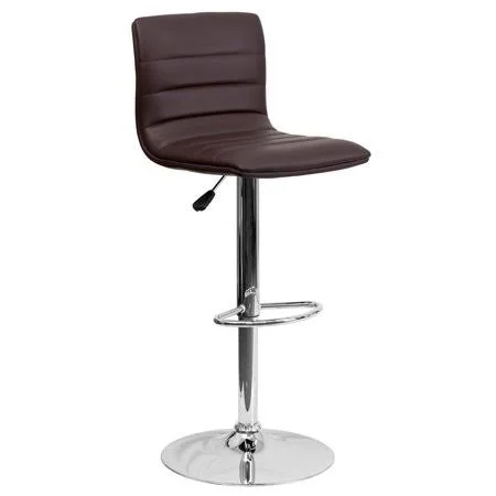 Flash Furniture Adjustable Height Brown Cushioned Bar Stool - Size: One Size