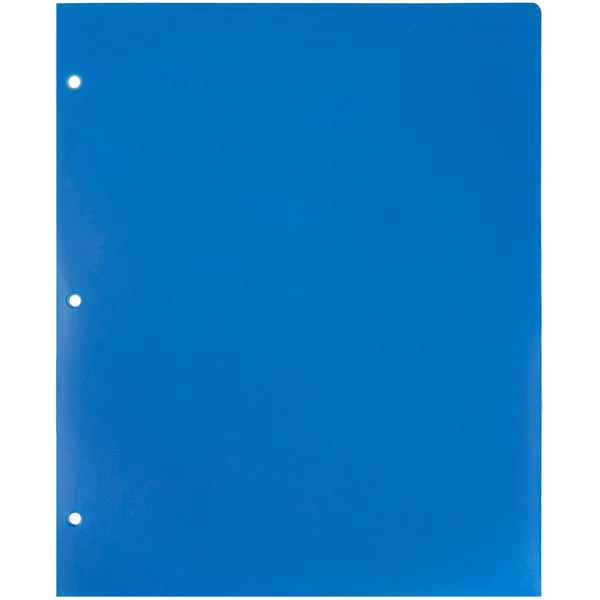 Jam Plastic Two Pocket 3 Hole Punched Presentation School Folder, Blue, 108/pack