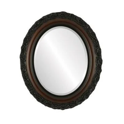 Winegar Framed Oval Accent Mirror House of Hampton Finish: Rosewood - Size: 45x22 H x 35x22 W