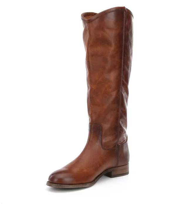 Frye Melissa Button 2 Wide Calf in Cognac, Women's Size 6.5