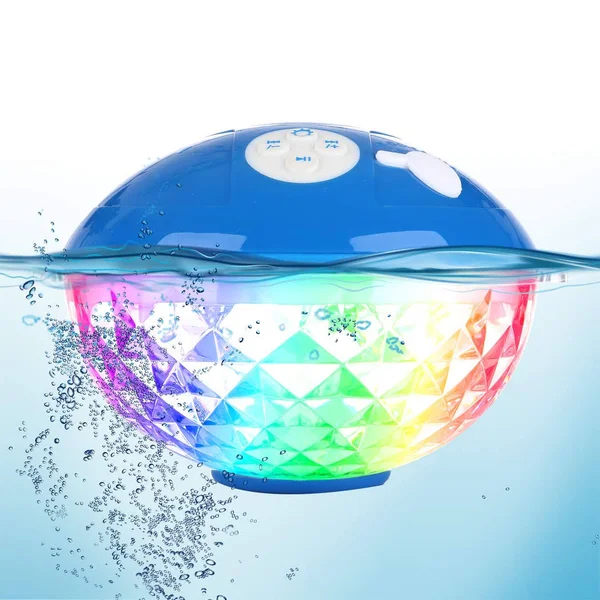 Blufree Bluetooth Speakers with Colorful Lights, Portable Speaker Ipx7 Waterproof Floatable, Built-in Mic, Crystal Clear Stereo S