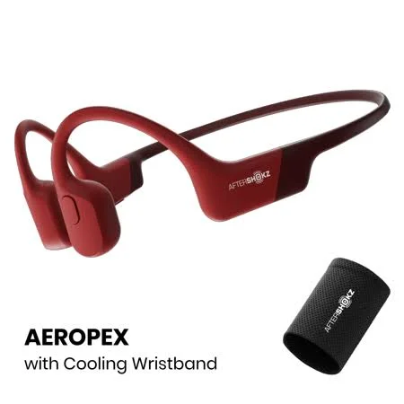 Aftershokz Aeropex - Open Ear Bone Conduction Sport Headphones - Bluetooth Wireless Waterproof Earphones with Mic for Workout Gy