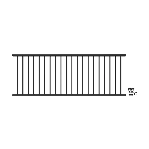 Freedom VersaRail Winchester 8-ft x 2.5-in x 3-ft Matte Black Aluminum Deck Rail Kit Square Balusters Included (Assembly Require