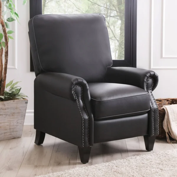 Abbyson Living Braxton Leather Pushback Recliner, Red
