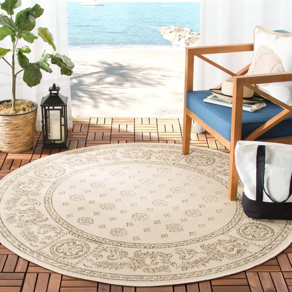 Safavieh Courtyard CY1356-3201 5&3x22 x 7&7x22 Natural, Terra Rug