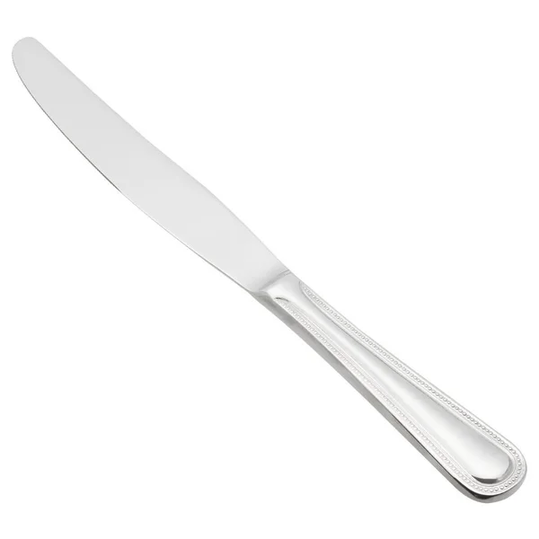 World Tableware 407 5501 Calais 10x22 18/8 Stainless Steel Extra Heavy Weight Solid Handle Dinner Knife with Serrated Blade - 12