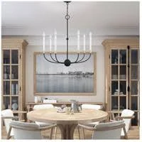Livex Lighting-46067-04-Clairmont - 7 Light Chandelier Black/Brushed