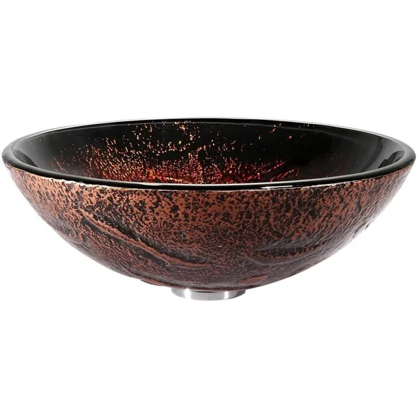 Kraus Gv-710 Lava Glass Vessel Sink, Satin Nickel