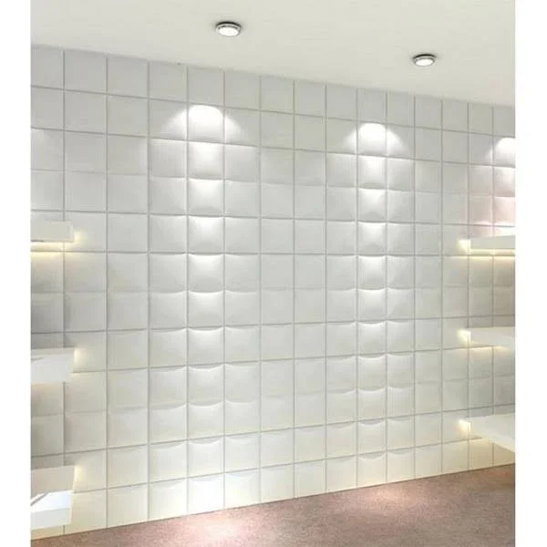 19.6 in. x 19.6 in. x 1 in. Off-White Plant Fiber Forever Design Glue-On Wainsco