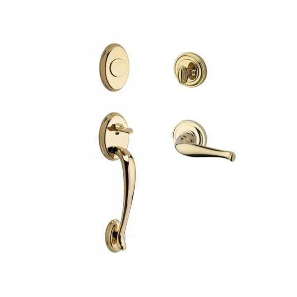 Baldwin FD.COLXDEC.R.TRR.003 Full Dummy Columbus Handleset Right Hand Decorative Lever & Traditional Round Rose, Lifetime Br