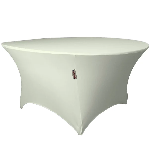 La Linen Round Spandex Tablecloth 48x22 x 30x22 High - Ivory