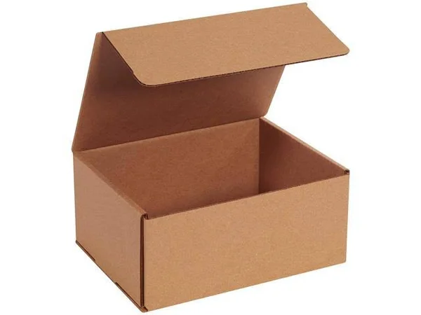 Box USA Corrugated Cardboard Mailers, 9 x 7 x 4 Inches, Tuck Top One-Piece, Die-Cut Shipping Boxes, Medium Brown Kraft Mailing B