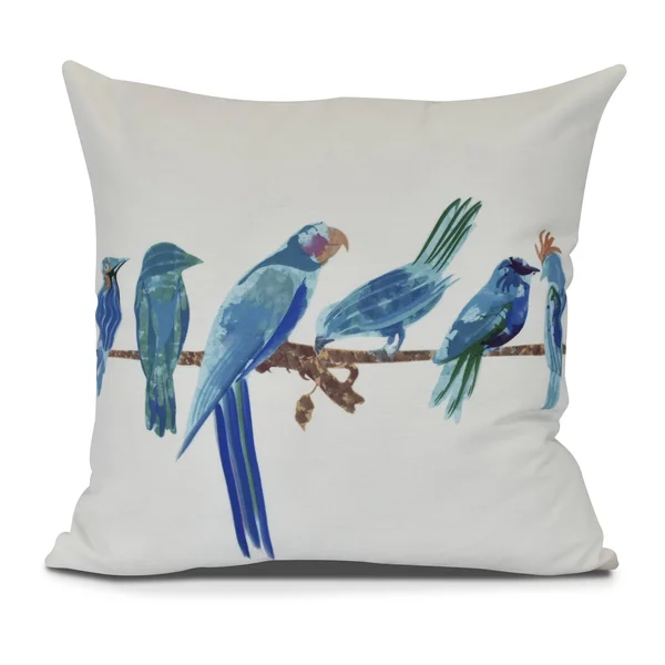 Morning Birds Animal Print Outdoor Pillow, Size: 18 inch x 18 inch
