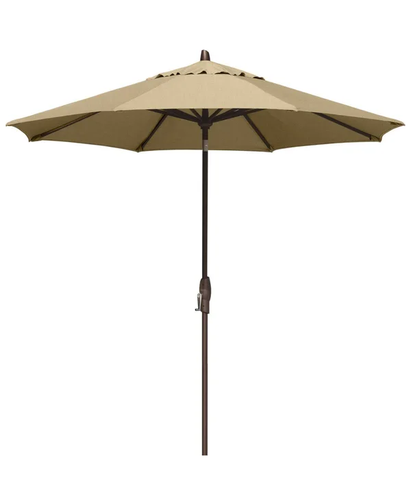 Sunbrella Patio Umbrella, Outdoor Bronze 9' Auto-Tilt - Spectrum Sand