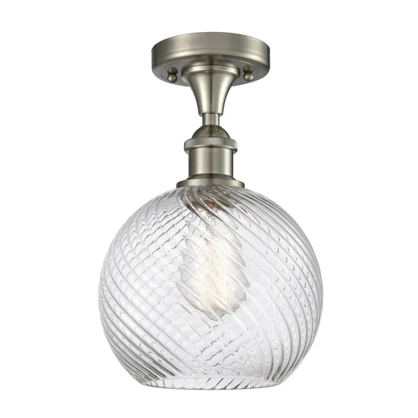Innovations Lighting-Twisted Swirl 1 Light Semi-Flush Mount-516-1C-BB-G1214-8